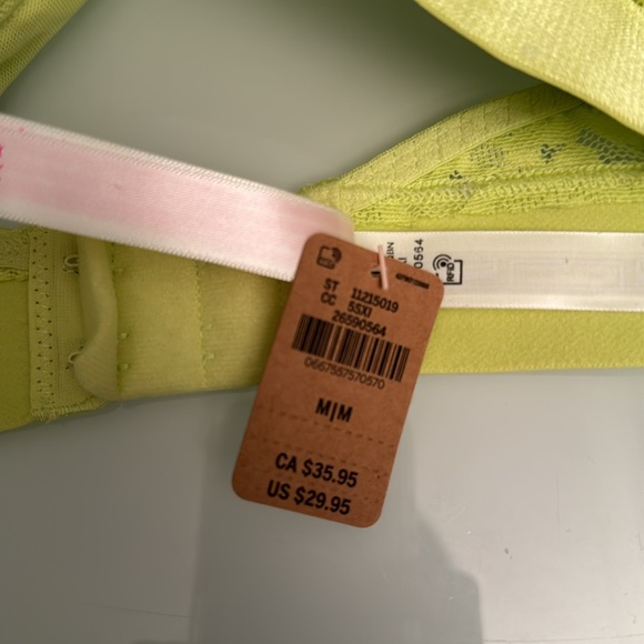 FINAL SALE‼️NWT Pink VS Bralette Lace Lime Green M - Picture 3 of 6